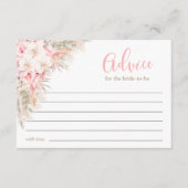 Boho Orchids Peonies Pampas Brautparty Ratschläge Hinweiskarte (Vorderseite)