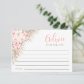 Boho Orchids Peonies Pampas Brautparty Ratschläge Hinweiskarte (Stehend Vorderseite)