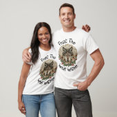 Boho-Ornamentaler Wolf mit Blättern T-Shirt (Unisex)