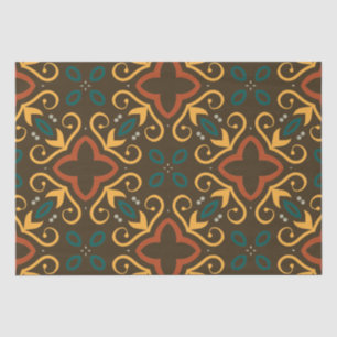 Boho-Ornamentales Folklore-Muster in erdigen Farbe Seidenpapier