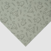 Boho-Osterhase Kaninchen Gans Frühling Salbei Grün Seidenpapier (Ausschnitt)