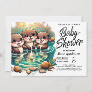 Boho Otter Adventure Baby Shower Einladung