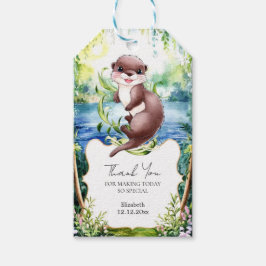 Boho Otter Baby Shower Geschenkanhänger
