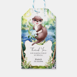 Boho Otter Baby Shower Geschenkanhänger