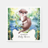 Boho Otter Baby Shower Serviette (Vorderseite)