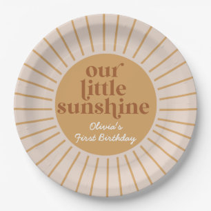 Boho Our Little Sunshine Geburtstag Pappteller