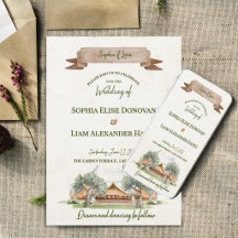 Boho Outdoor Aquarell Zelt Camp Rustikale Hochzeit