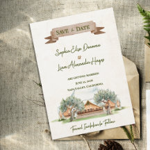 Boho Outdoor Aquarell Zelt Hochzeit Save the Date