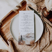 Boho Outdoor Mountain Wedding Menu Menükarte
