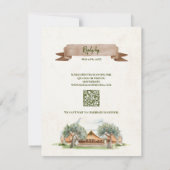 Boho Outdoor Zelt Hochzeit RSVP Karte mit QR-Code (Rückseite)