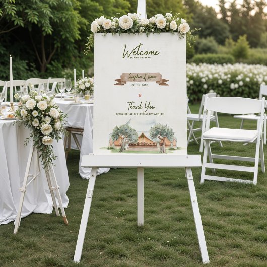 Boho Outdoor Zelt Rustikale Hochzeitsbegrüßung Poster