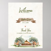 Boho Outdoor Zelt Rustikale Hochzeitsbegrüßung Poster (Vorne)