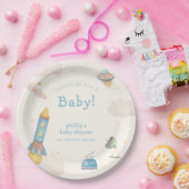 Boho Outer Space Raketenjunge Baby Shower Pappteller (Party)
