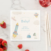 Boho Outer Space Raketenjunge Baby Shower  Serviette (Beispiel)