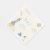 Boho Outer Space Raketenjunge Baby Shower  Serviette (Ecke)
