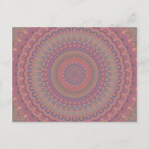 Boho oval mandala postkarte