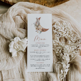 Boho Over the Moon Baby Shower Menu Menükarte