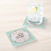Boho Owl Baby Showglas Untersetzer (Schrägansicht)