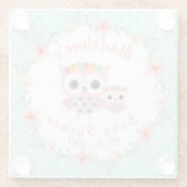 Boho Owl Baby Showglas Untersetzer (Rückseite)