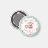 Boho Owl Baby Showmagnet Magnet (Vorderseite/Rückseite)