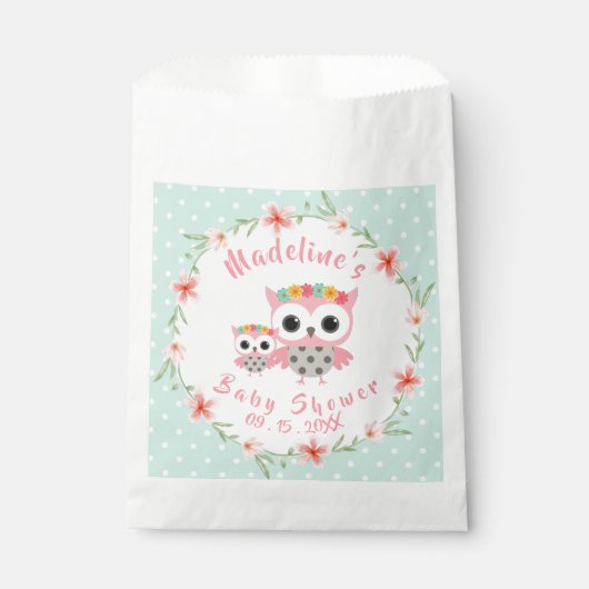 Boho Owl Baby Showtasche Geschenktütchen (Vorderseite)
