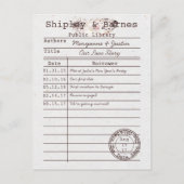 Boho Owl Feather Library Card Save the Date | Ankündigungspostkarte (Vorderseite)