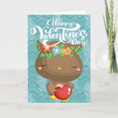 Boho Owl Happy Valentine's Day Karte (Vorderseite)