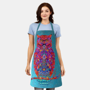 Boho Owl Schürze: Bunte Kreativität in der Küche Schürze