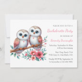 Boho Owl Woodland Rustic Bachelorette Party Einladung (Vorderseite)