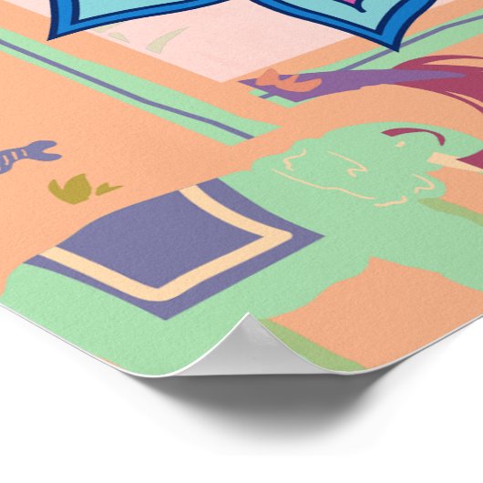 Boho paisley and elephant pattern_lmandala artwork poster (Ecke)