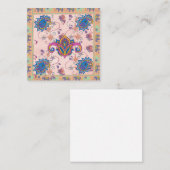 Boho paisley and elephant pattern_lmandala artwork quadratische visitenkarte (Vorne/Hinten)