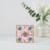 Boho paisley and elephant pattern_lmandala artwork quadratische visitenkarte (Stehend Vorderseite)