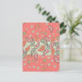 Boho Paisley Border Postkarte (Stehend Vorderseite)