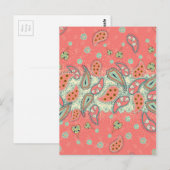Boho Paisley Border Postkarte (Vorne/Hinten)