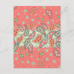 Boho Paisley Border Postkarte