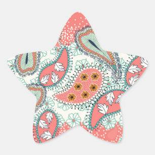 Boho Paisley Border Stern-Aufkleber