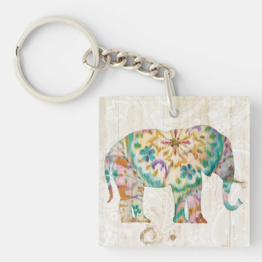 Boho Paisley Elefant I Schlüsselanhänger (Vorderseite)