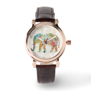 Boho Paisley Elefant II Armbanduhr