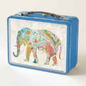 Boho Paisley Elefant II Metall Lunch Box (Rückseite)