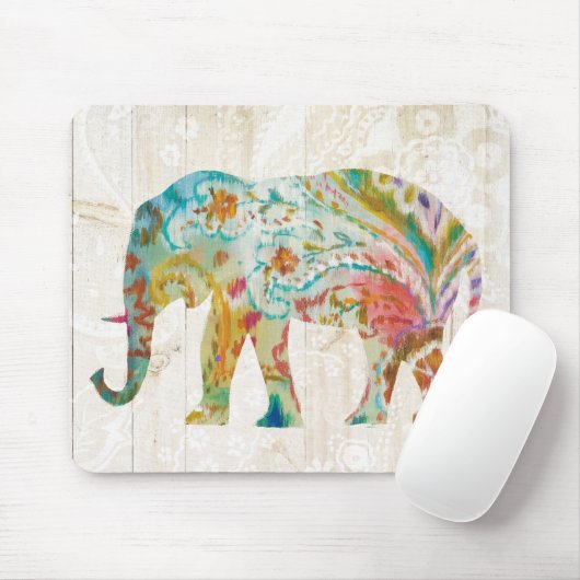 Boho Paisley Elefant II Mousepad (Mit Mouse)
