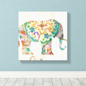 Boho Paisley Elephant I Leinwanddruck (Insitu (Holzboden))