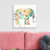 Boho Paisley Elephant I Leinwanddruck (Insitu (Wohnzimmer))