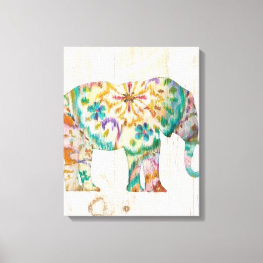 Boho Paisley Elephant I Leinwanddruck (Vorderseite)