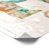 Boho Paisley Elephant I Poster (Ecke)