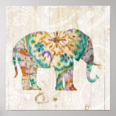 Boho Paisley Elephant I Poster (Vorne)
