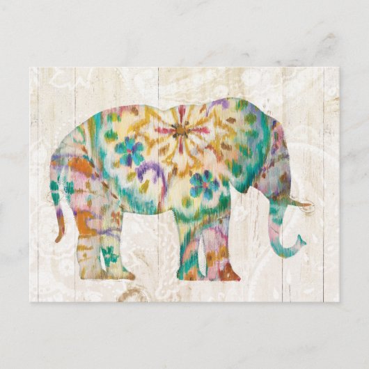 Boho Paisley Elephant I Postkarte (Vorderseite)