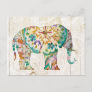 Boho Paisley Elephant I Postkarte