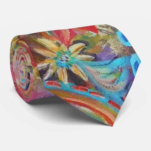 Boho Paisley Fantasy Krawatte (Gerollt)