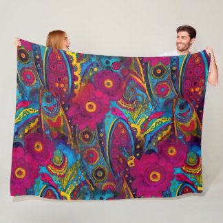 Boho Paisley Floral Fleecedecke