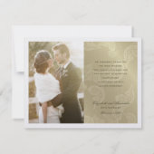 Boho Paisley Floral Peacock Elegantes Gold Wedding Dankeskarte (Rückseite)